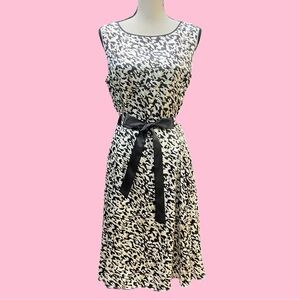 Alex Marie Addie Leopard Print Silky Satin Espresso Fit & Flare Dress